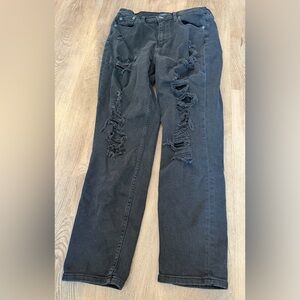 Aeropostale Dark Wash Black Mom Jeans 8